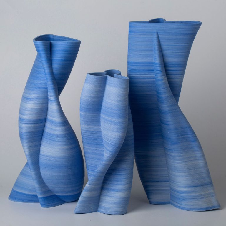 景徳鎮 3Dプリント シンプル家庭用インテリア 陶磁器の青色花器