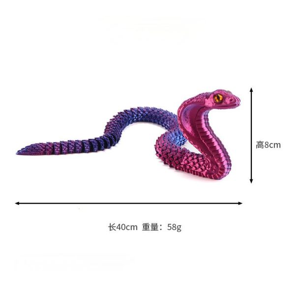 Articulated 3D Printed Cobra & Viper Snake Figurine Creative Gift Action Toy